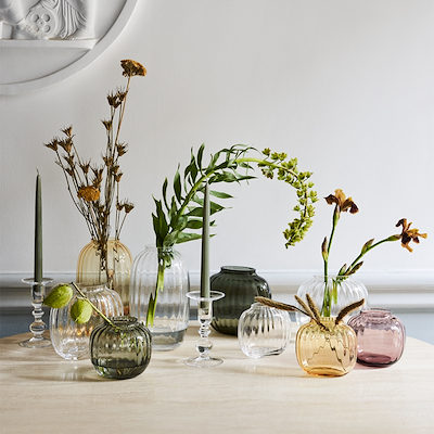 Holmegaard Primula vase amber H25,5 cm