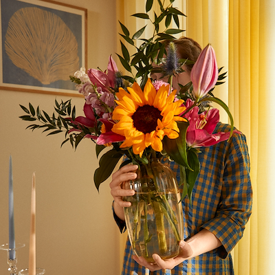 Holmegaard Primula vase amber H25,5 cm