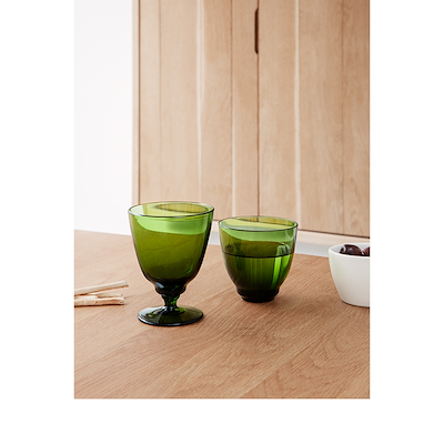 Holmegaard Flow vandglas olivengrøn 35 cl