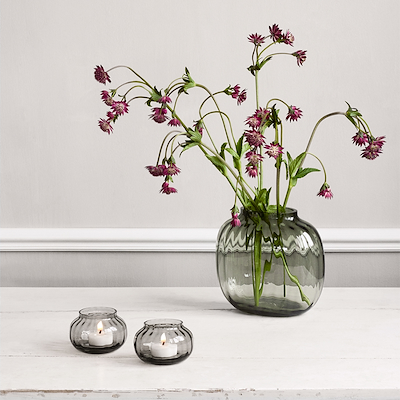 Holmegaard Primula fyrfadsstage røgfarvet Ø9,5 cm