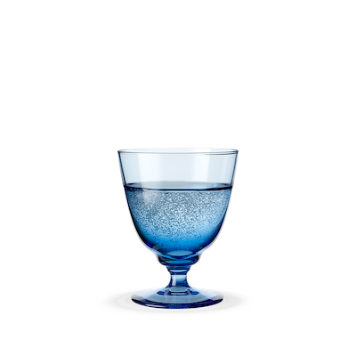 Holmegaard Flow vandglas på fod 35 cl blå