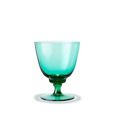 Holmegaard Flow vandglas på fod emerald green 35 cl