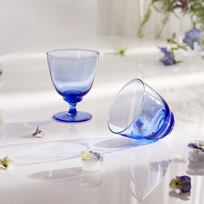 Holmegaard Flow vandglas mørk blå 35 cl