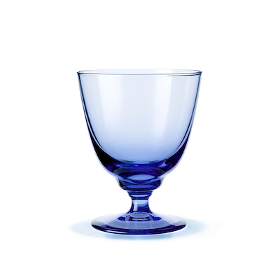 Holmegaard Flow vandglas på fod mørk blå 35 cl