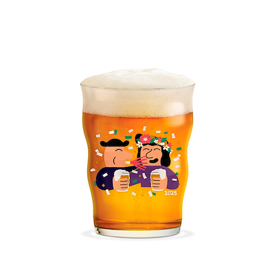 Holmegaard Mikkeller pint ølglas klar 40 cl med dekoration 2025