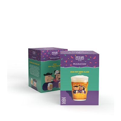 Holmegaard Mikkeller pint ølglas klar 40 cl med dekoration 2025