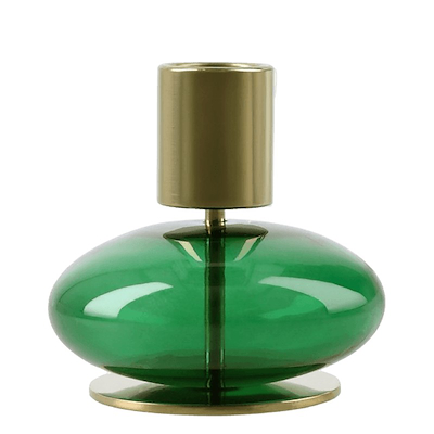 Holmegaard Bubble lysestage grøn H 8 cm