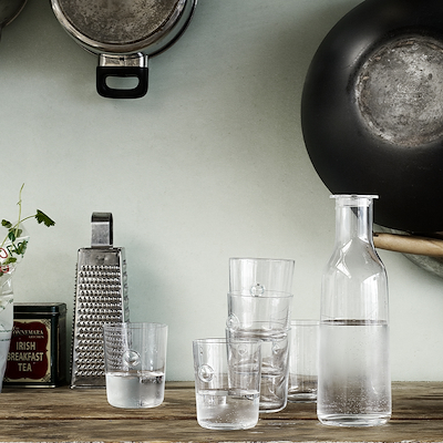 Holmegaard Minima flaske med låg klar glas 0,9 liter