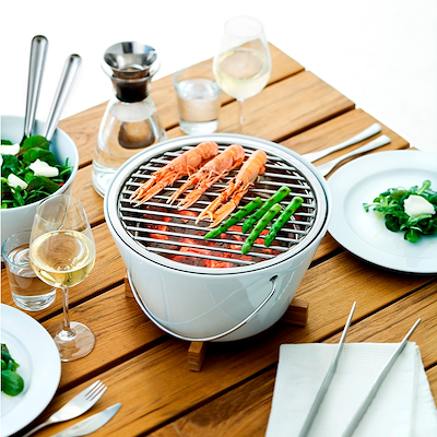 Eva Solo bordgrill hvid porcelæn Ø30 cm