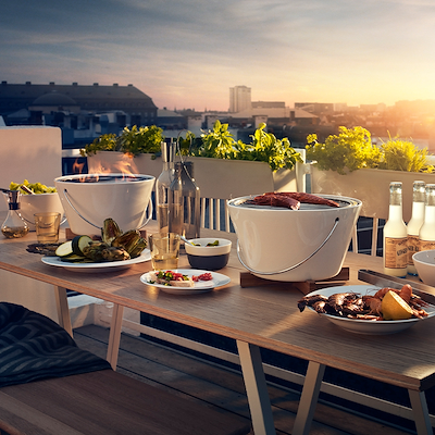 Eva Solo bordgrill hvid porcelæn Ø30 cm