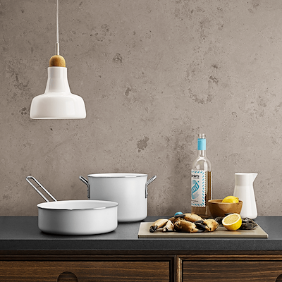 Eva Trio White Line gryde hvid 2,5 liter