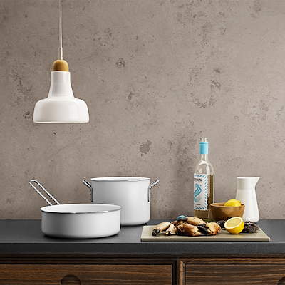 Eva Trio White Line gryde hvid 7 liter