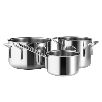 Eva Trio Grydesæt 3 Dele Rustfrit Stål uden belægning