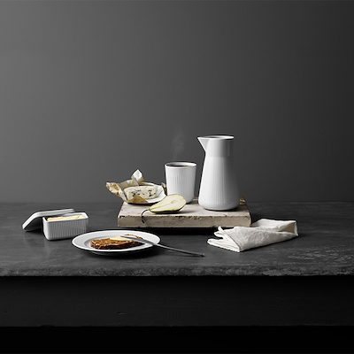 Eva Trio Legio Nova smørboks hvid porcelæm