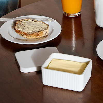 Eva Trio Legio Nova smørboks hvid porcelæm