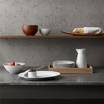 Eva Trio Legio Nova serveringsfad ovalt hvid 37 cm