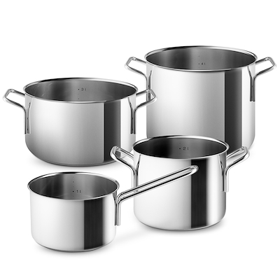Eva Trio Steel Line grydesæt rustfrit stål 4 dele