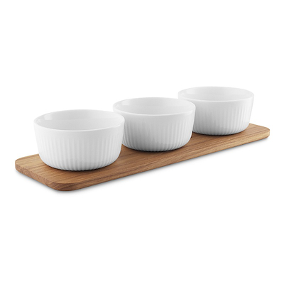 Eva Trio Legio Nova cabaretsæt med fad hvid  3 stk. Ø10 cm