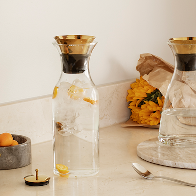 Eva Solo karaffel messing med vippelåg 1 liter