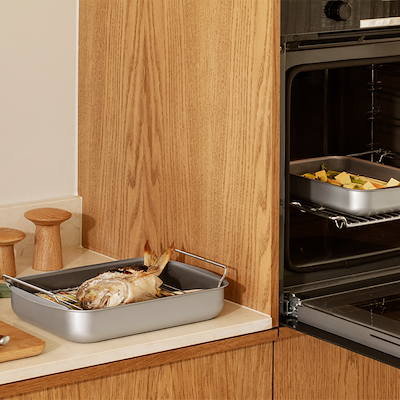 Eva Trio Professionel bradepande med keramisk belægning med rist 26x19 cm