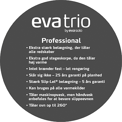Eva Trio Professional stegepande keramisk Slip-Let® belægning Ø24 cm