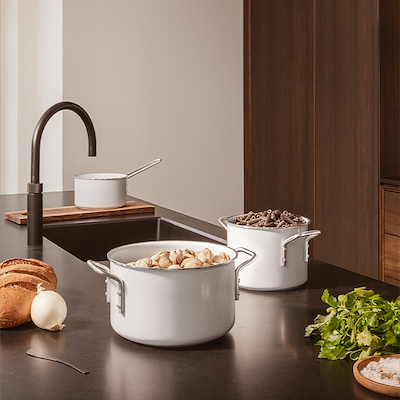 Eva Trio White Line kasserolle keramisk belægning 1,8 liter