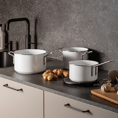 Eva Trio White Line kasserolle keramisk belægning 1,8 liter