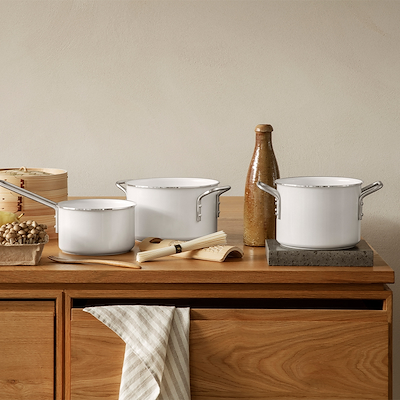 Eva Trio White Line gryde keramisk belægning 3,8 liter