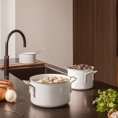 Eva Trio White Line gryde keramisk belægning 3,8 liter