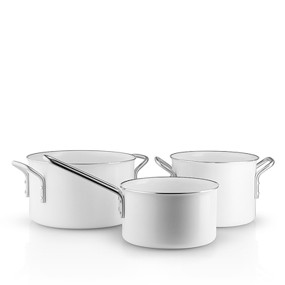 Eva trio White Line grydesæt 1,8 + 2,5 + 3,8 liter keramisk Slip-Let® belægning