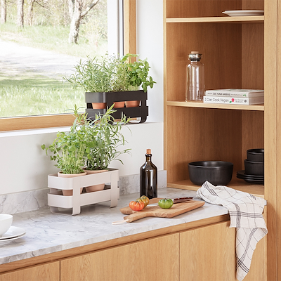 Eva Solo selvvandende herb organiser stål sand