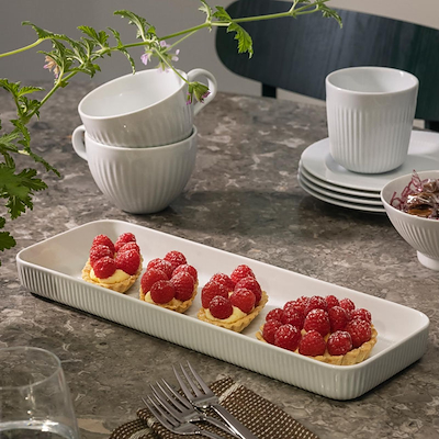 Eva Trio Legio Nova serveringsfad hvid 37x13 cm