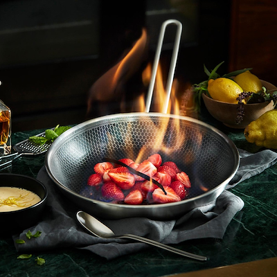 Eva Trio Multi Mosaic recycled stegepande med keramisk Slip-Let® belægning  Ø24 cm