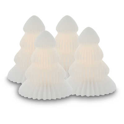 Sirius Claire LED mini juletræ hvid 7 cm 4 stk.
