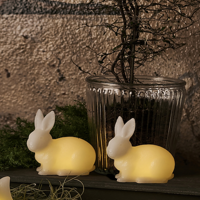 Sirius Elin LED kanin hvid 10 cm 2 stk.