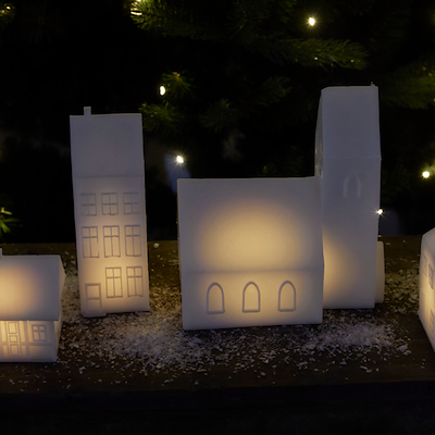 Sirius København Nyhavn lyshus hvid H17,5 cm