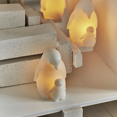 Sirius Lou og Baby LED figur hvid H11 cm