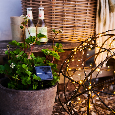 Sirius Knirke Solar lyskæde udendørs 120 LED lys 11,9 m + 2 m