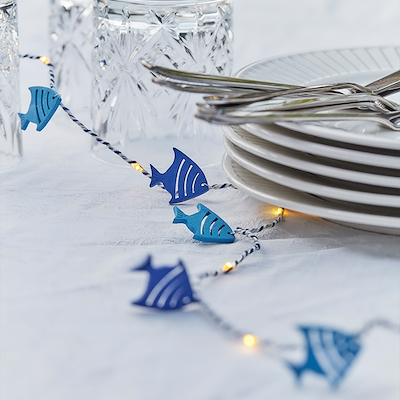 Sirius Selma Fiske lyskæde blå 10 stk