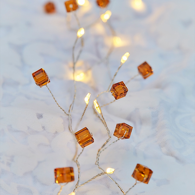 Sirius Anita Cube lyskæde amber 20 stk