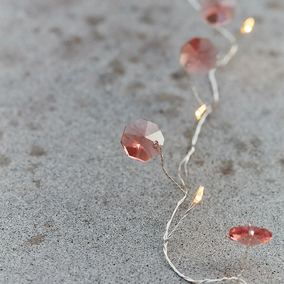 Sirius Anita brilliant lyskæde rosa 20 LED-lys