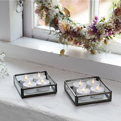 Sirius Lone LED fyrfadslys hvid 4 stk. Ø3,5 cm