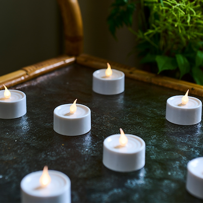 Sirius Lone LED fyrfadslys hvid 4 stk. Ø3,5 cm