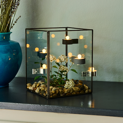 Sirius Amalia fyrfadsstager med magnet 2 stk. krom