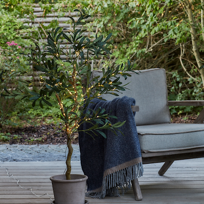 Sirius Oliva kunstigt oliventræ olivengrøn H 120 cm 120 LED