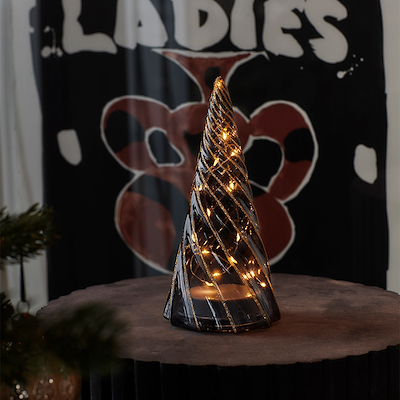 Sirius Vilma LED glas lystræ sort H23,5 cm