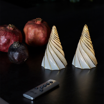 Sirius Vilma LED glas lystræ hvid H 11 cm 2 stk.