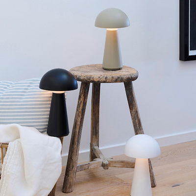 Sirius Sam genopladelig lampe sort 28 cm