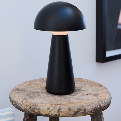 Sirius Sam genopladelig lampe sort 28 cm