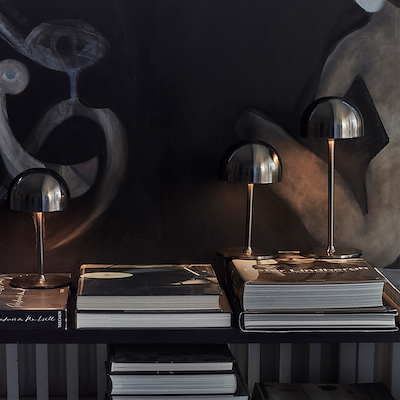 Sirius Tim genopladelig bordlampe sort nikkel H30 cm